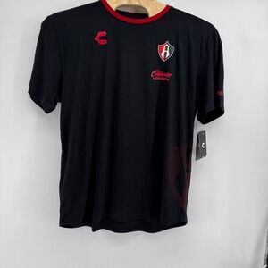 Atlas FC Charly Soccer Jersey T‎ Shirt Black Red Mens XXL EE G Hecho en Mexico